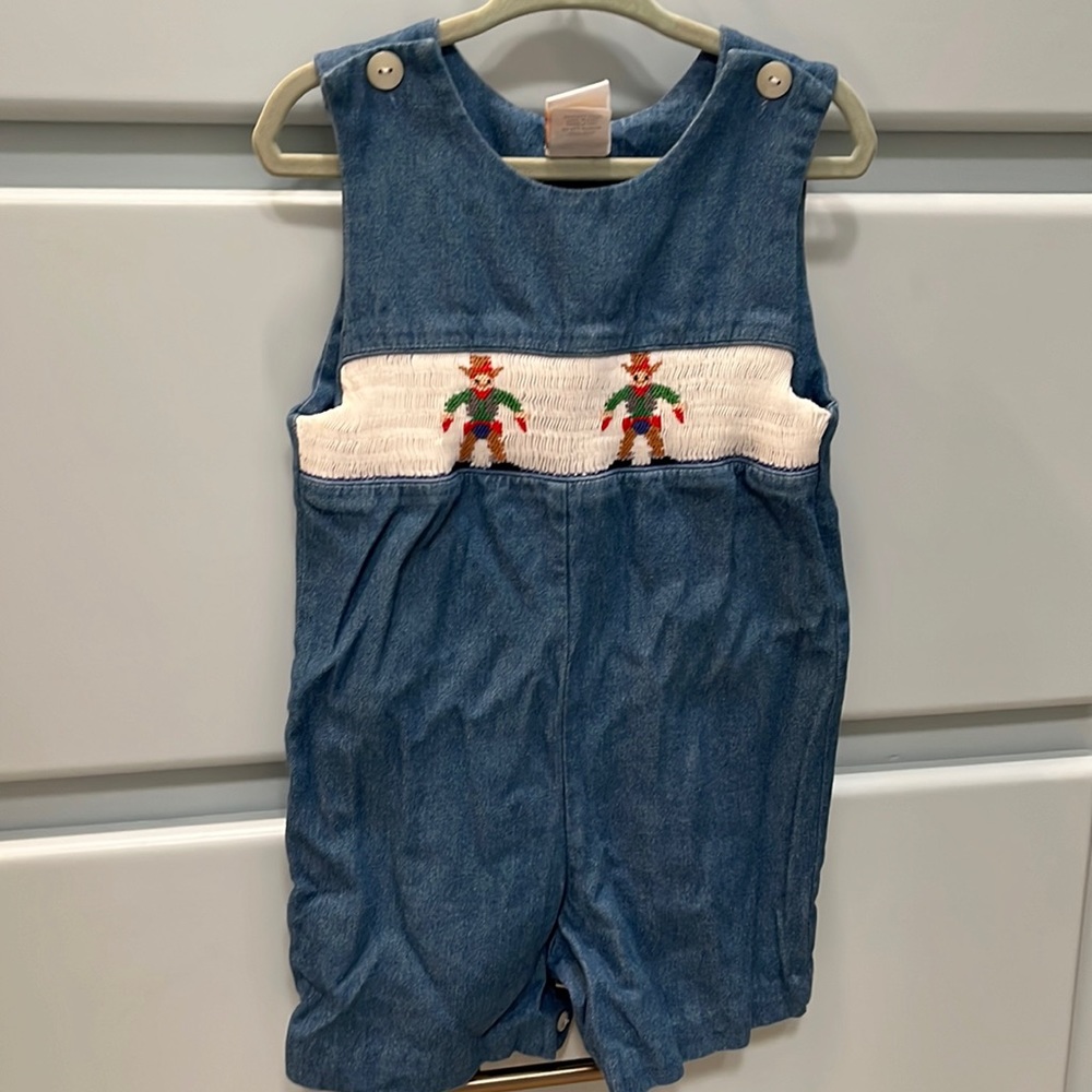 Smocked Giraffe denim cowboy John John’s